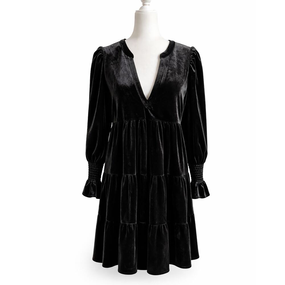 Tuckernuck Pomander Place Black Velvet Kenzo Party Dress Women's XXL Mini Swing
